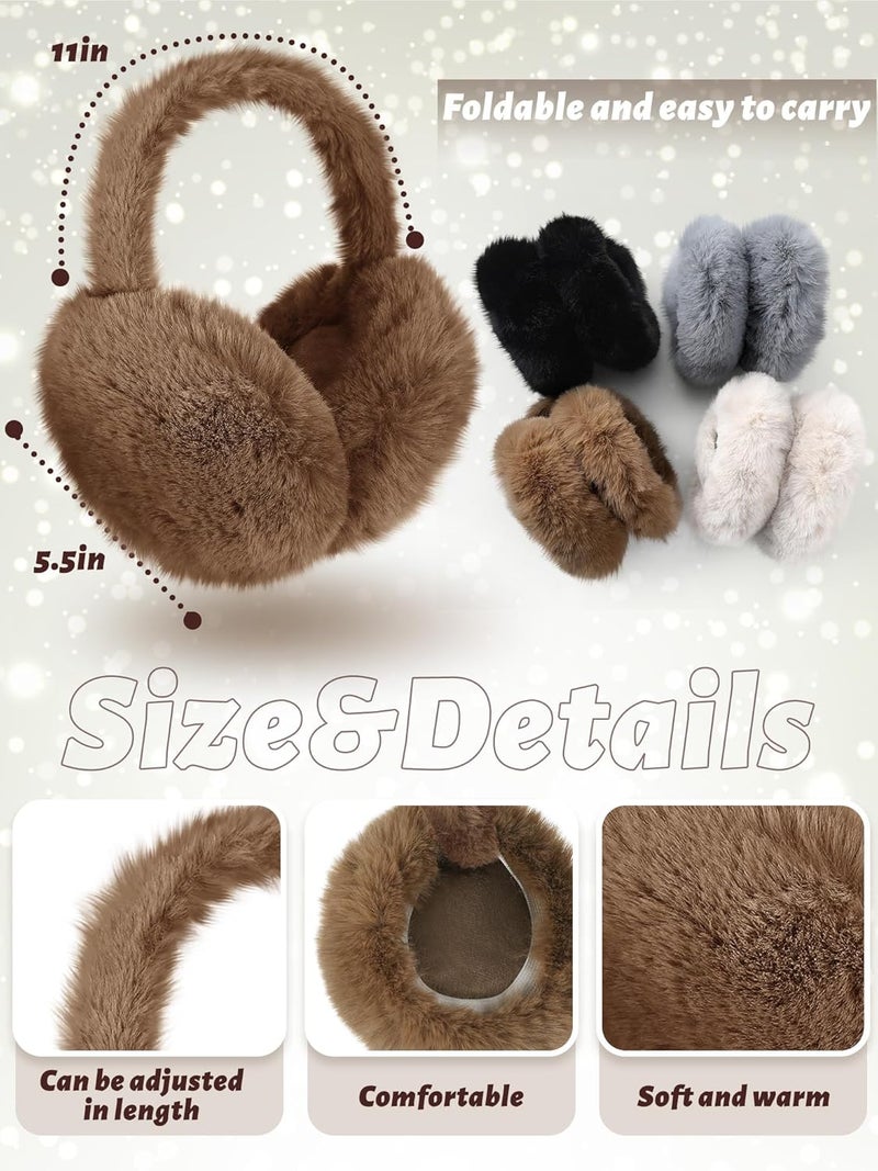 Fourluoo 4 Pcs Warm Ear Muffs Winter Earmuffs Cute Ear Covers for Kids teenager Outdoor Activities Warmth - Image 3